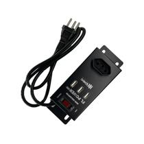 Filtro de linha fl power nano preto 01 tomada 03 usb ipec Filtro de linha fl power nano preto 01 tomada 03 usb ipec