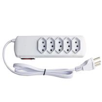 Filtro de Linha Forceline 5 Tomadas 10A Cabo 0,8m Branco Filtro de Linha Forceline 5 Tomadas 10A Cabo 0,8m Branco