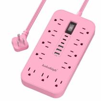 Filtro de Linha kakahigh 11 Tomadas 6 USB 1,5m Rosa