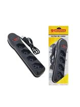 Filtro De Linha Megacabos 4 Tomadas 3P Preto