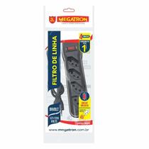 Filtro De Linha Megatron Bivolt 4 Tomadas 1m Preto