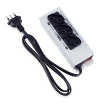 Filtro de Linha Metálico 3 Tomadas 120Cm Tripolar Bivolt Cinza - Force Line