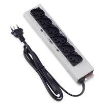 Filtro de Linha Metálico 6 Tomadas Tripolar Bivolt 120Cm Cinza- - Force Line