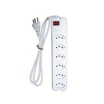 Filtro de Linha NTC 10A 6 Tomadas Entrada/Saída Bivolt Cabo 0,80cm - Branco