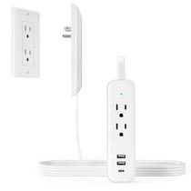 Filtro de Linha OKCHILD com Cabo Extensor Reto de 1,5m, 2 Tomadas AC e 3 Portas USB