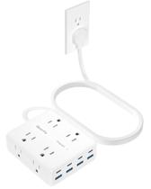 Filtro de linha Olcorife com 8 tomadas AC, 8 portas USB, cabo de 3 m, proteção contra surtos de 2000 J