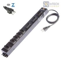 Filtro de linha padrao rack 19 pol. 8 tomadas até 20a - 220v - cabo 1,2m preto