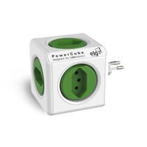 Filtro de Linha PowerCube, 5 Tomadas 10A, Child Lock, Sem Cabo, Bivolt, Branco/Verde, PWC-R5, ELG