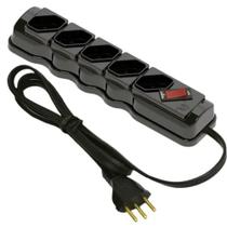 Filtro De Linha Protetor 5 Tomadas 1 Metro Bivolt Computador Video Game Televisão Cor Preto Ilumi