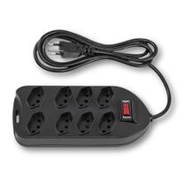 Filtro De Linha Protetor Eletrônico Com 8 Tomadas Bivolt EPE 1008+ Preto Intelbras Dupla Proteção Cabo Longo