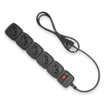 Filtro De Linha Protetor Eletrônico Régua Com 5 Tomadas Bivolt EPE 205 Preto Intelbras Dupla Proteção Chave Inteligente