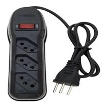 Filtro De Linha Pvc 3 Tomadas Bivolt Preto - Megatron Filtro De Linha Pvc 3 Tomadas Bivolt Preto - Megatron