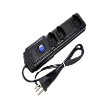 Filtro De Linha Pvc Com 3 Tomadas Com Fusível Bivolt Preto