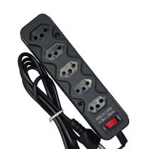 Filtro de Linha Rearmável 5 Saídas 2P+T 10A Bivolt Preto NBR Cabo 1,5m Filtro de Linha Rearmável 5 Saídas 2P+T 10A Bivolt Preto NBR Cabo 1,5m