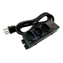 Filtro de Linha Régua 20a Microondas, Airfrier, Forno Com Tomada Parede Cor Preto 127v/220v
