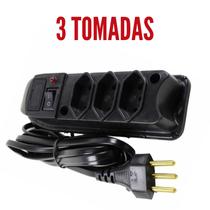 Filtro de Linha Régua 3, 4, 5 e 6 Tomadas Tripolar 10A C/ Fusível Proteção P/ Tv Som Computador