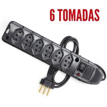 Filtro de Linha Régua 3, 4, 5 e 6 Tomadas Tripolar 10A C/ Fusível Proteção P/ Tv Som Computador