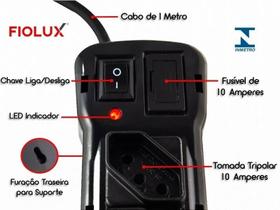 Filtro De Linha Régua 4 Tomadas Preto Fiolux Protect