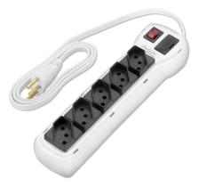 Filtro De Linha Regua 5 Tomadas Bivolt Com Chave E Protecao