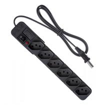 Filtro de Linha Régua 6 Tomadas com Proteção 1 Metro 10A Preto Fiolux Filtro de Linha Régua 6 Tomadas com Proteção 1 Metro 10A Preto Fiolux