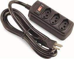 Filtro De Linha Régua C/ 3 Tomadas 110v/220v 20A Preta - Force Line