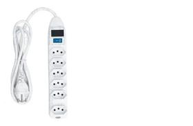 Filtro De Linha Régua C/6 Tomadas Cabo 3m Fusível Chave Liga