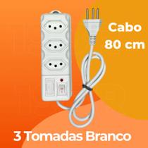 FILTRO DE LINHA RÉGUA DE TOMADAS 6, 5, 4 e 3 tomadas tripolar 10 Amperes com fusível TOMADAS:3 TOMADAS BRANCO 85 CM FILTRO DE LINHA RÉGUA DE TOMADAS 6, 5, 4 e 3 tomadas tripolar 10 Amperes com fusível TOMADAS:3 TOMADAS BRANCO 85 CM