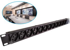 Filtro de Linha Régua Elétrica 12 Tomadas Para Rack "19" Cabo 1,10 Metros 10a