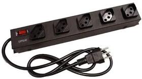 Filtro de linha régua extensão 5 tomadas espaçadas preto metálico circuit breaker upsai Filtro de linha régua extensão 5 tomadas espaçadas preto metálico circuit breaker upsai