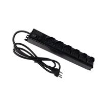 Filtro De Linha Régua Fiolux 6 Tomadas Com Corpo Metálico Cor Preto 110V/220V