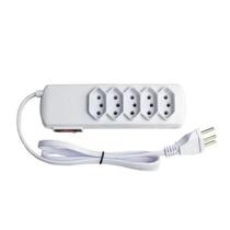 Filtro De Linha Slim 5 Tomadas Tri 10Abivolt Branco Nbr 80Cm