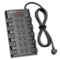 Filtro de Linha SUPERDANNY Protetor contra Surtos 22 Tomadas AC 6 USB 1875W/15A