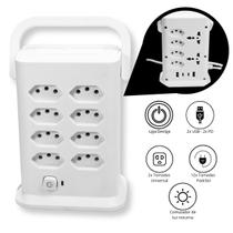 Filtro de Linha Torre com 14 Tomadas, USB, USBC PD com Proteção Elétrica e Iluminação