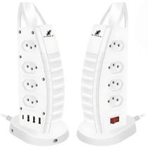Filtro de linha Torre Extensão 8 Tomadas USB/Tipo-C 2m X-Cell Filtro de linha Torre Extensão 8 Tomadas USB/Tipo-C 2m X-Cell
