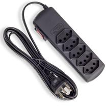 Filtro de Linha Tripolar 5 Tomadas 10A 3M Preto - Force Line