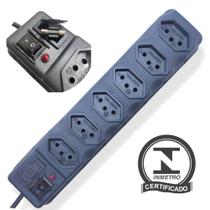 Filtro De Linha Universal 6 Tomadas Régua 110/220v Bivolt - Eletro
