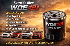 Filtro de oleo wega woe 121 argo,cronos, citroen Filtro de oleo wega woe 121 argo,cronos, citroen