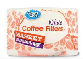 Filtro de Papel Great Value Basket 200 Filters White 1-4 Cup