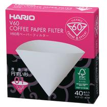 Filtro de papel para coador Hario V-60 01 Cor Branca