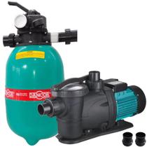 Filtro DFR12 Dancor + Bomba 1/3CV 220V p/piscinas até 30.000L