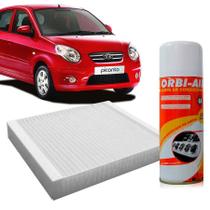 Filtro do Ar Condicionado Cabine Kia Picanto 2004 em diante + Higienizador