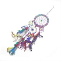 filtro dos sonhos de pena coloridos tie dye apanhador para casa amuleto 3 aros argola