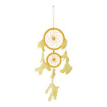 Filtro dos Sonhos Duplo AMARELO 36CM DECORAÇÃO ENFEITE SORTE