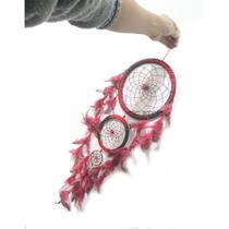 Filtro Dos Sonhos Grande DE Penas Vermelha preto decoração