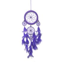 filtro dos sonhos roxo escuro de pena Amuleto 3 aros medio