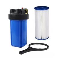 Filtro Geral Polipropileno Azul BIG 10 com Refil Poliéster lavável 50 micra Conexão metal 3/4