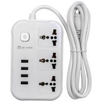 Filtro Linha 3 Tomadas Bivolt Entrada USB Botão Liga Desliga