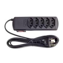 FILTRO Linha 5 Tomadas BIVOLT Preto 3 Metros 10a - Forceline
