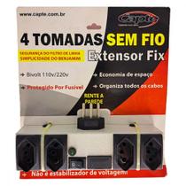 Filtro Linha Capte 4 Tomadas 2P+T Sem Fio Bivolt Com Fusivel Interruptor E Led Indicador De Tensao.