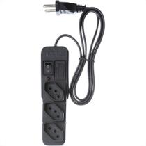 Filtro Linha Fiolux 3 Tomada Bivolt Preto Filtro Linha Fiolux 3 Tomada Bivolt Preto